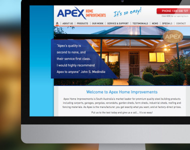 NrG Advertising Website Design for Apex Home Improvements