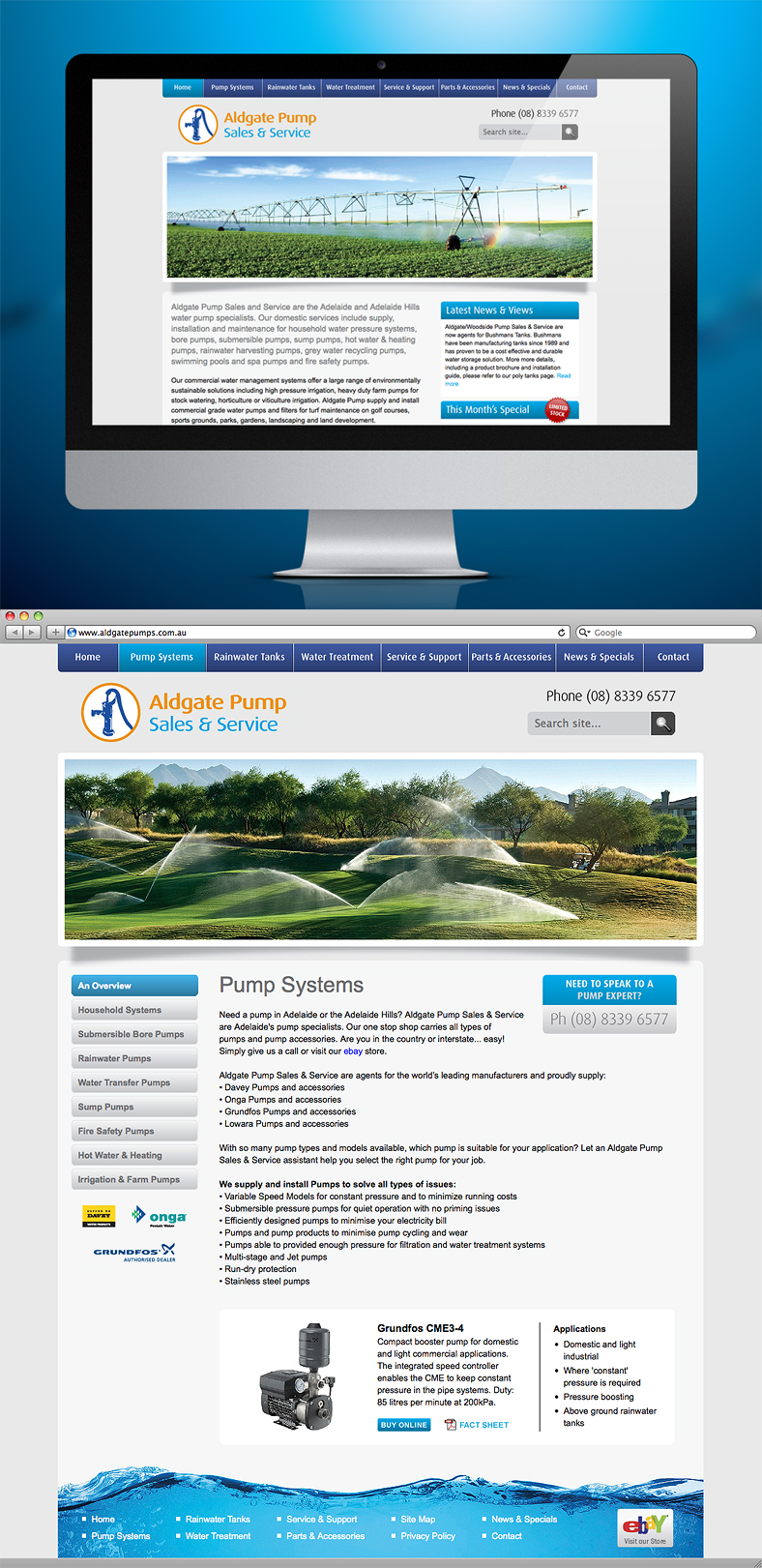 NrG Advertising Website Development for Aldgate Pump Sales & Service